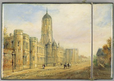 Victorian Card Case, with a Scene of Christ Church, Oxford and Tom Tower by Richard Phene and Benjamin W. Spiers